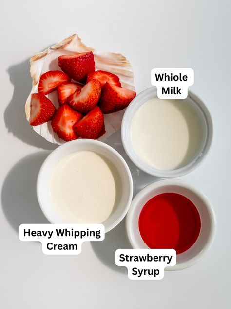 3 Ingredient Strawberry Cold Foam (Cold Coffee Topping) ⋆ DelMarValicious Dishes Strawberry Cold Foam Recipe, Strawberry Cold Foam, Lavender Latte Recipe, Apple Spice Muffins, Strawberry Simple Syrup, Cinnamon Sugar Apples, Starbucks Strawberry, Cold Brew Recipe, Drink At Home