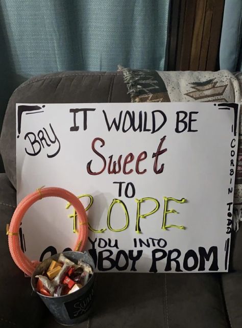 Cute Country Homecoming Proposal, Rodeo Prom Proposal Ideas, Country Homecoming Proposal, Girl Ask Guy, Homecoming Poster, Homecoming Poster Ideas, Dance Proposals, School Dance Ideas, Dance Posters