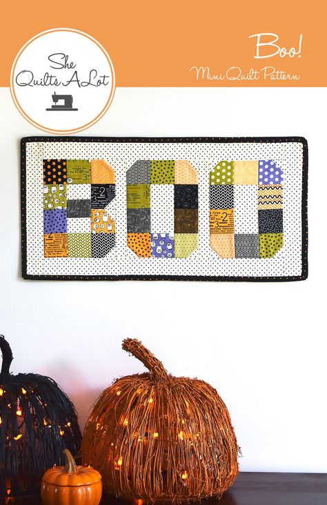 Halloween Quilt Patterns, Fall Quilt Patterns, Mini Quilt Patterns, Halloween Sewing, Halloween Table Runners, Quilt Pattern Download, Holiday Quilts, Fall Quilts, Pdf Quilt Pattern