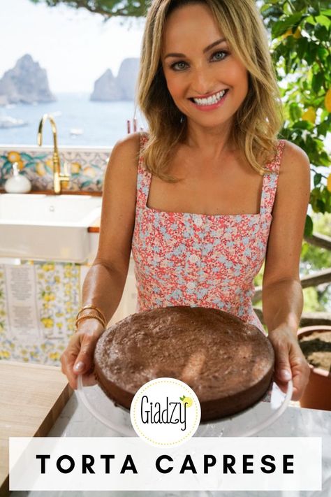 Torta Caprese Recipe, Torte Dessert, Hazelnut Flour, Giada De Laurentiis Recipes, Giada Recipes, Caprese Recipes, Flourless Cake, Torte Recipe, Chocolate Torte