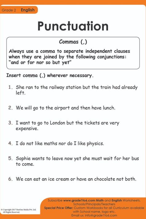 Learn using commas to separate two or more independent clauses joined by coordinating conjunctions in this worksheet Subscribe to www.grade1to6.com for just $25 a year to get 6000 plus Maths and English worksheets for Grade 1 to Grade 6 #mathworksheets #schoolprincipals #englishworksheets Energy Transformations Activities, English Worksheets For Grade 1, Worksheets Grade 2, Using Commas, Grade 2 English, Conjunctions Worksheet, Worksheets For Grade 1, Free English Worksheets, Punctuation Worksheets