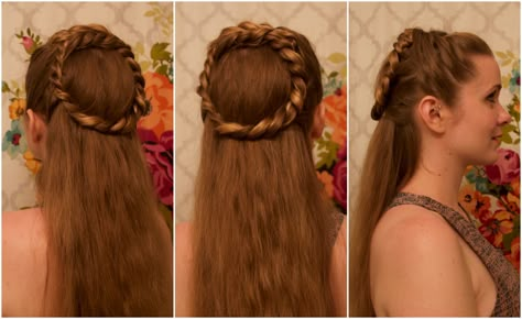 Game of Thrones Braids: Talla Tarly Renfair Hair, Game Of Thrones Hairstyles Tutorial, Game Of Thrones Braids, Medieval Braids, Formal Braids, Game Of Thrones Hairstyles, Game Of Thrones Hair, Roman Hair, Historical Hairstyles