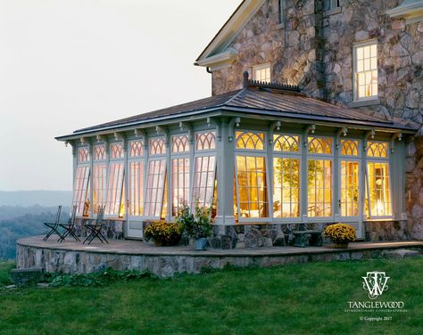 English Cottage Conservatory, Stone Conservatory, Exterior Conservatory, Farmhouse Conservatory, House With Conservatory, Conservatory Aesthetic, Conservatory House, Home Conservatory, Antique Sconces