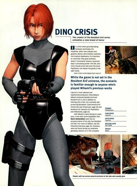 Dino Crisis, Nintendo, Computer, Red, Hair