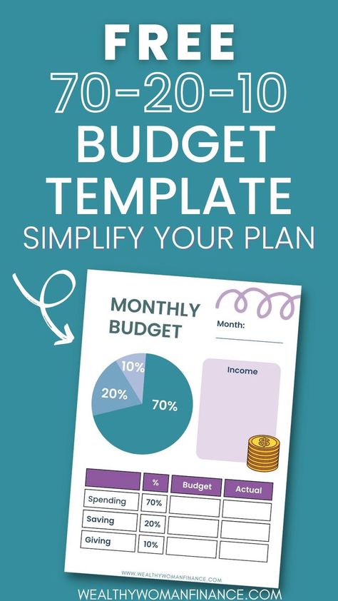 free 70 20 10 budget rule template sheet 50 30 20 Budget Template, 70 20 10, 50 30 20 Budget, Printable Budget Sheets, Financial Budget Planner, Simple Budget Template, Free Budget Printables, Weekly Budget Planner, Monthly Budget Printable