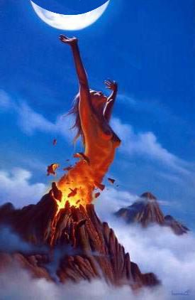 Pele the volcano goddess of Hawaii..she is fire but she is always creating and always expanding her land to create more life no matter the obstacle Volcano Goddess, Fire Goddess, Breathing Fire, Hawaiian Art, Sacred Feminine, Goddess Art, Gods And Goddesses, Aphrodite, Tahiti