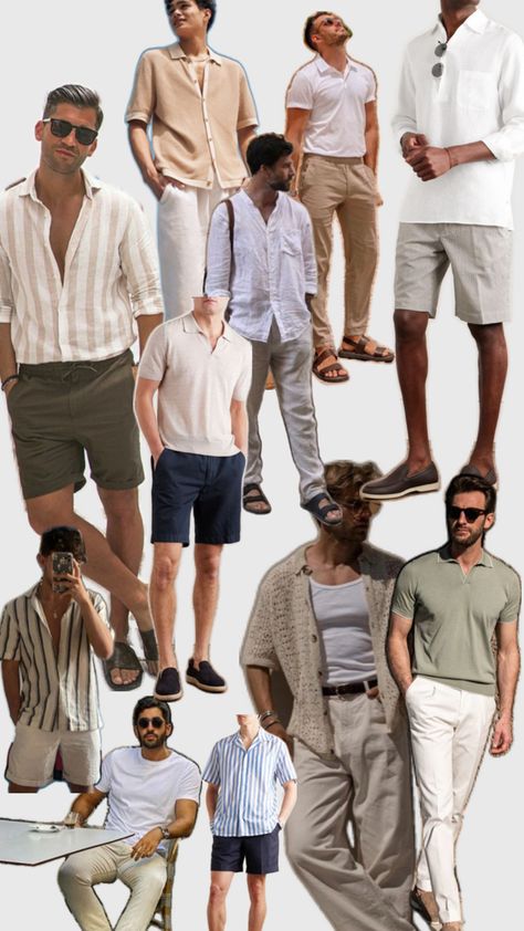 Perfect outfits for a heatwave Outfit Garden Party, Garden Party Outfit, Party Outfit Men, Summer Party Outfit, Mens Attire, Gardening Outfit, Guest Attire, Mens Fashion Summer, Summer Party