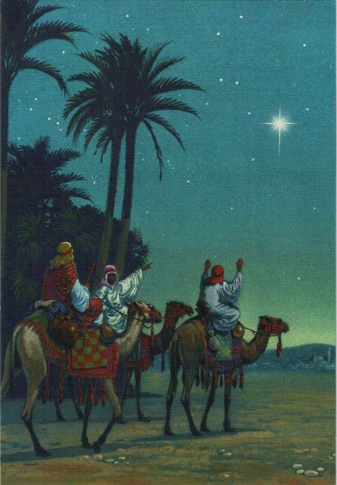 Christmas Trivia: What gift did Caspar bring? Three Wise Men Illustration, Wise Men Illustration, Men Illustration, Three Magi, Halloween Pin Up, Roi Mage, We Three Kings, Religious Christmas Cards, Man Illustration