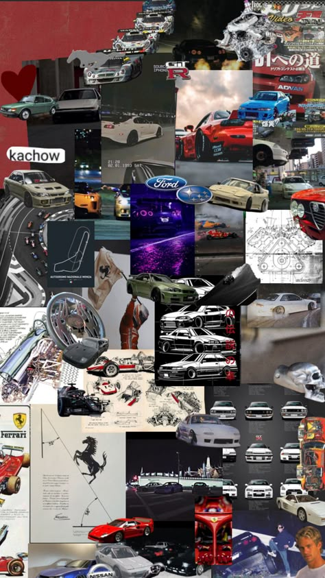 Y2k Car Wallpaper, Jdm Collage Wallpaper, Cars Collage Wallpaper, Car Collage Wallpaper, Cars Collage, Jdm Cars Wallpapers, Car Collage, All Car Logos, Skateboard Wallpaper