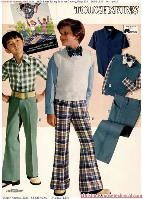 70s Fashion Boys, 70s Boys Fashion, 1960s Teen Fashion, 70s Kids Fashion, 1970s Catalog, 1970s Mens Fashion, Chill Clothes, 70s Boys, Formal Casual Outfits