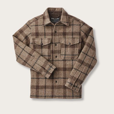 Filson Mackinaw, Filson Mens, Mens Casual Dress Outfits, Wool Shirt, Stylish Boys, Dark Khaki, Black Plaid, Mens Clothing Styles, Shirt Online