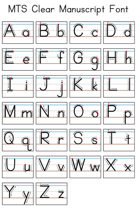 MTS Clear Manuscript Font for Teaching the Alphabet Writing Practice Kindergarten, Writing Practice Preschool, Alphabet Writing Practice, Printable Alphabet Worksheets, Abc Worksheets, Kids Handwriting, Alphabet Kindergarten, Alphabet Worksheets Preschool, Alfabet Letters