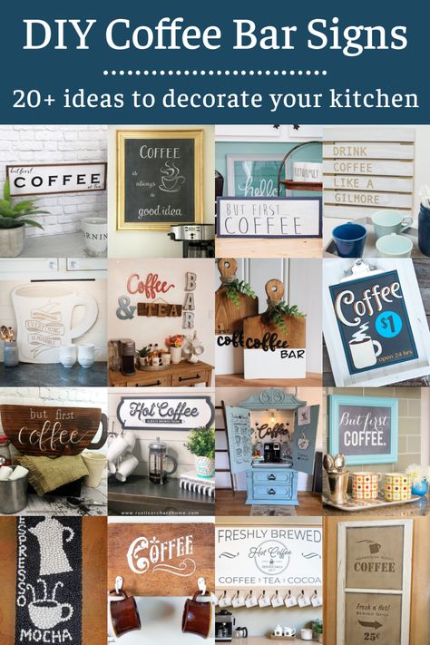 Coffee Bar Sign Ideas, Bar Sign Ideas, Coffee Signs Diy, Coffee Station At Home, Bar Signs Diy, Signs To Make, Diy Coffee Station, Coffee Bar Station, Diy Coffee Bar