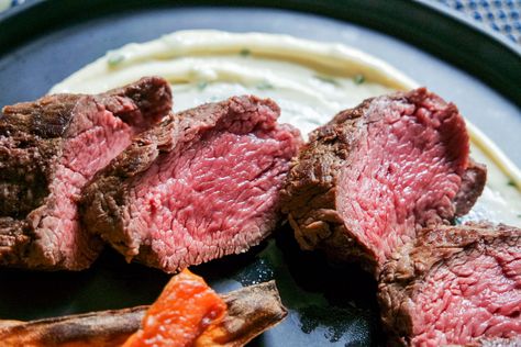 petite lender fullblood wagyu steak, bistro tender Petite Tender Beef Filet, Filet In The Oven, Whole Beef Tenderloin, Garlic Aioli Recipe, Roasted Garlic Aioli, Beef Filet, Ground Beef And Potatoes, Prime Beef, Aioli Recipe