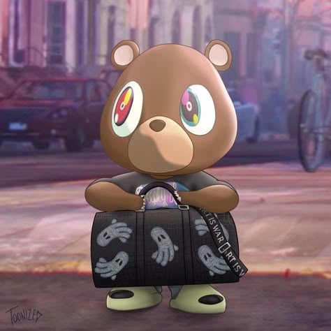 Dropout Bear Pfp, Kanye Bear Wallpaper, Ye Pfp, Kanye West Teddy Bear, Kanye Christmas, Kanye Pfp, Kanye Bear, Kanye West Graduation Bear, Kanye West Bear