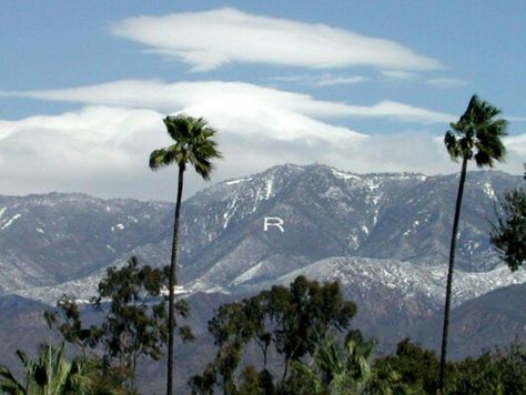 "R" Redlands, CA hillside of San Bernardino mountains. Thank you UofR Class of 1916. Southern California Photography, Redlands California, San Bernardino Mountains, Miss California, Cali Style, San Bernardino County, City Of Angels, California Dreamin', San Bernardino