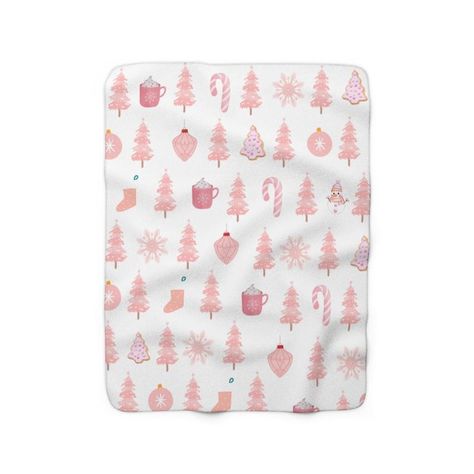 PINK CHRISTMAS COZY THROW BLANKET | CHRISTMAS BLANKET | PINK CHRISTMAS Pink Christmas Throw Blanket, Pink Christmas Blanket, Brrr Basket, Cute Pink Christmas, Christmas Wallpaper Iphone Cute, Christmas Cozy, Christmas Throw Blanket, Blanket Christmas, Christmas Blanket