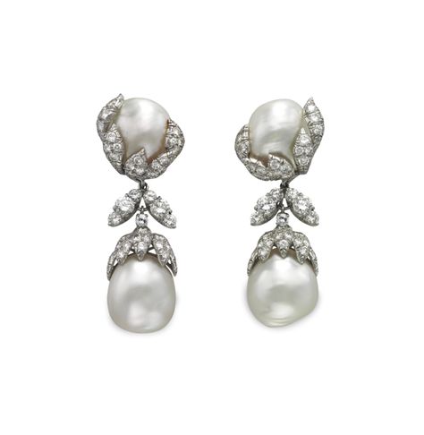 Fine Pearl Jewelry, David Webb, Helen Mirren, Fantasy Gowns, Jewelry Boards, Jennifer Garner, Elizabeth Taylor, Antique Earrings, Rough Diamond