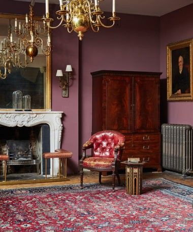 Plum Living Room, Heritage Paint Colours, Natural Paint Colors, Plum Walls, Edward Bulmer, Country House Bedroom, Colourful Interiors, Heritage Paint, Natural Paint