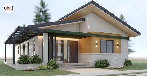 120 SQ.M New Bungalow House Design Plans 8.0m x 15.0m With 3 Bedroom - Engineering Discoveries Modern Bungalow House Design Philippines, 3 Bedroom Bungalow Floor Plans, Bungalow Facade, Industrial House Plans, Arsitektur Kolonial, House Design Plans, Modern Bungalow House Design, Bungalow Floor Plans, Bungalow Exterior