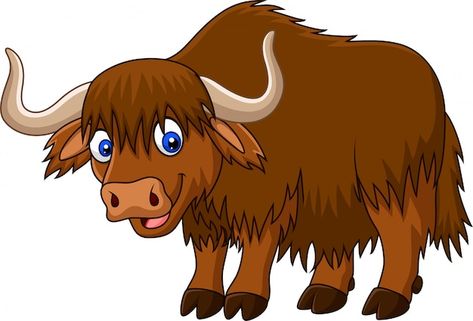 Cartoon happy yak | Premium Vector #Freepik #vector #buffalo #happy-animals #funny-cartoon #bison Yak Cartoon, Yak Image, Z Words, Buffalo Cartoon, Buffalo Pictures, Dream Catcher Vector, Doremi Magique, Animal Pictures For Kids, Cartoons Hd