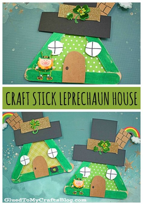 Leprechaun House For Kids, Leprechaun Art Project, St Patricks Day Crafts For 2nd Grade, March Break Crafts, St Pattys Day Arts And Crafts For Kids, St Patricks Day Crafts For Older Kids, St Patricks Day Crafts For Elementary, March Art Projects For Kids Preschool, Leprechaun Art For Kids