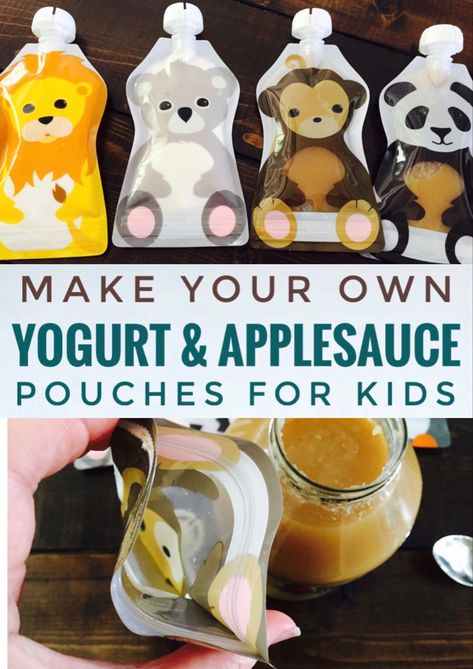 Diy Gogo Squeeze, Veggie Applesauce Recipes, Homemade Applesauce Pouches, Yogurt Pouch Recipes, Homemade Pouches For Toddlers, Toddler Pouch Recipes, Diy Applesauce Pouches, Diy Yogurt Pouches, Apple Sauce Pouch