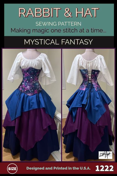 PDF 3X Mystical Fantasy BUNDLE Under Bust Corset Flutter - Etsy Flutter Sleeve Pattern, Hat Sewing Pattern, Under Bust Corset, Hat Sewing, Fair Outfits, Hat Patterns To Sew, Corset Pattern, Fantasy Gowns, Diy Sewing Clothes