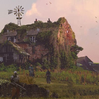 Apocalypse Farm, Zombie Game, Apocalypse Aesthetic, Landscape Concept, Farm Art, Destiny 2, Fantasy Adventure, Nightingale, Environment Design