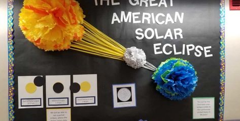 Solar Eclipse 2017 - Allisonville Elementary School Eclipse Bulletin Board, Solar Eclipse Bulletin Board, Junior High Classroom, Eclipses Art, Literacy Specialist, Solar Eclipse 2017, Moon Pies, Staff Directory, Physical Education Teacher