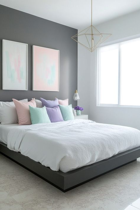 59 Dreamy Pastel Bedroom Ideas You'll Love Pastel Bedroom Ideas, Pastel Bedroom, Refined Style, Save For Later, Bedroom Styles, Cool Tones, Grey Fashion, Pastel Colors, A Dream