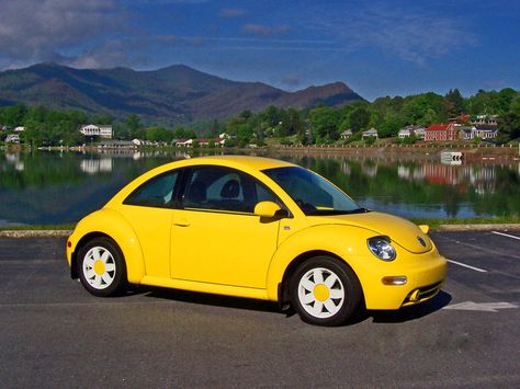 Yellow Beatle!!  I had one of these and LOVED it! Want another... Daisy Rims, Vw Beetle Flower, A Daisy Flower, Vw Beetle Convertible, Volkswagen Beetle Convertible, Vw New Beetle, Bug Car, Volkswagen New Beetle, Good Looking Cars