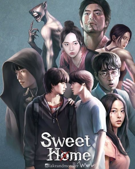 Sweet Home Kdrama Fanart, Sweet Home Kdrama Hyun Su, Sweet Home Fanart, Sweet Home Drama, Sweet Home Wallpaper, Sweet Home Kdrama, Complex Characters, Best Movie Lines, Kang Ho Song