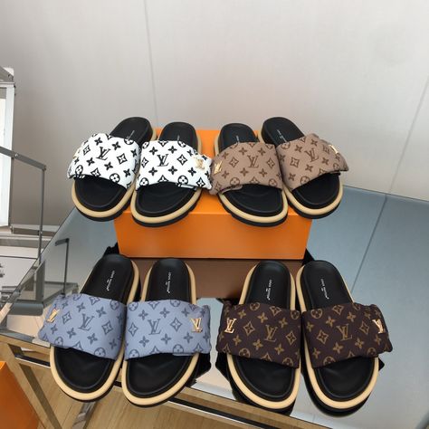 LV pillow comfort slides Lv Pillow Slides, Lv Slides, Pillow Slides, Trendy Shoes, Slides, Women Shoes, Pillows, Clothes