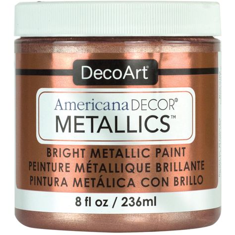 Rose Gold Metallic Paint, Rose Gold Paint, Metallic Copper Paint, Metallic Paint Walls, Metallic Glaze, Americana Decor, Deco Art, Fluid Art, Baking Ingredients