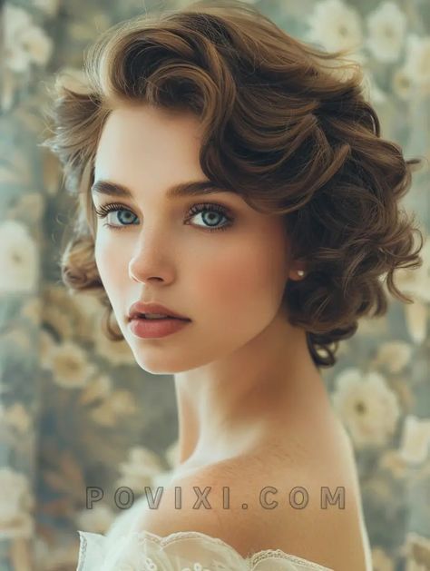 Formal Hair Down Short, 1920s Haircut, Pixy Haircut, Classic Hair Styles, 1920s Hair Short, Vintage Bob Hairstyle, Short Haircut Ideas For Women, 1920 Hair, Vintage Woman Portrait