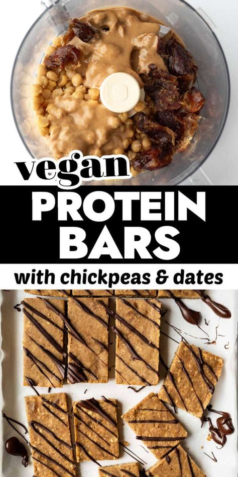 Vegan Protein Bars Vegan Protein Bars Recipe, Easy Vegan Protein, Protein Bar Recipe Healthy, Vegan Protein Snacks, Protein Bars Recipe, Homemade Protein Powder, Bars Recipes Healthy, Chickpeas Protein, High Protein Recipes Dinner