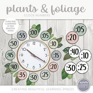 Thank You Page | Classroom Decor Co Classroom Decor Modern, Classroom Daily Schedule, Clock Printable, Terracotta Color Palette, Classroom Clock, Plants Classroom, Boho Plants, Modern Teacher, Modern Greenery