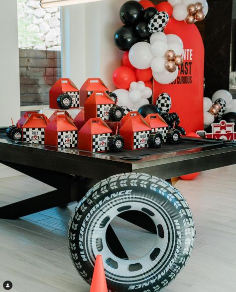 First Lap Around The Track Birthday, Fast One Birthday Party, Ferrari Birthday, F1 Birthday, Two Fast Two Furious, Motorcycle Birthday Parties, Cars Birthday Party Decorations, 2nd Birthday Party For Boys, 2nd Birthday Boys