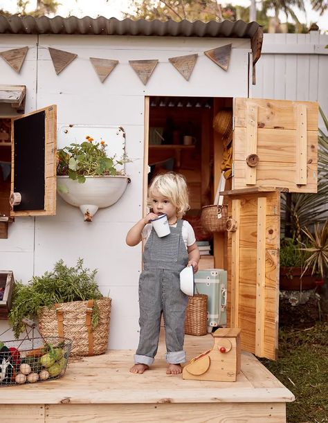 You Might Want To Move Into Courtney Adamo's Cubby Kids Cubby Houses, Kids Cubbies, Wooden Cubby, Kids Play Spaces, Cubby House, Cubby Houses, Most Beautiful Gardens, Family Garden, Play Spaces