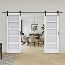 Check this out! Frosted Glass Barn Door, Double Sliding Barn Doors, White Barn Door, Bifold Barn Doors, Wood Barn Door, Interior Sliding Barn Doors, Glass Barn Doors, Double Barn Doors, Sliding Barn Doors