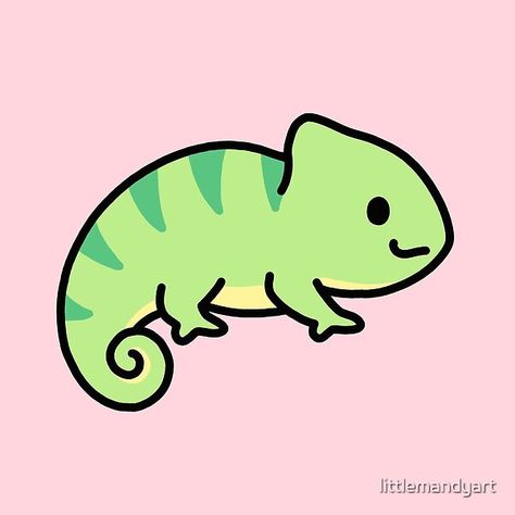 Cute chameleon Simple Chameleon Drawing, Camelions Drawing Cute, How To Draw Chameleon, Chameleon Drawing Cute, Chameleon Drawing Easy, Cute Animals Drawings Easy, Chameleon Doodle, Cute Lizard Drawing, Kawaii Lizard