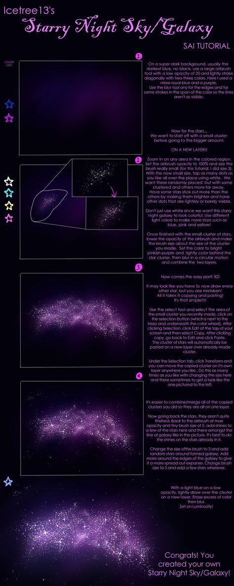 How To Draw Galaxy Digital, Space Digital Art Tutorial, How To Draw Galaxy Step By Step, Space Drawing Tutorial, Night Sky Tutorial, Digital Art Galaxy, How To Draw Galaxy, Posing Drawing, Galaxy Tutorial