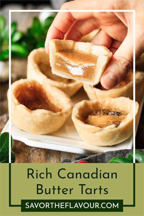 This easy recipe for Canadian butter tarts shows you how to make this amazing dessert. This old fashioned treat has a buttery filling, crisp pastry, and juicy raisins. These gooey butter tarts are sure to be a favorite with family and friends! Tart Filling Recipes, Butter Tart Filling, Canadian Butter Tarts, Canadian Recipes, Butter Tart, Gooey Butter, Tart Filling, Butter Tarts, Canadian Food