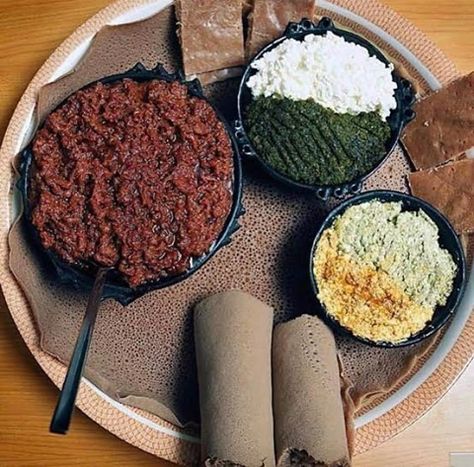 Ethiopia’s Instagram photo: “#ክትፎ❤️ kitfo , sometimes spelled ketfo, is a traditional dish found in Ethiopian cuisine. It consists of minced raw beef, marinated in…” Raw Beef, Ethiopian Cuisine, Ethiopian Restaurant, Yummy Veggies, Ethiopian Food, Healthy Lifestyle Food, Traditional Food, Amazing Food, Food Photo