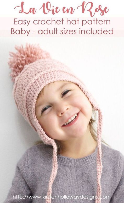 Make a cute ski hat with this free crochet pattern! It's easy to follow, and includes instructions for baby, kids, and adult sizes! This is an easy DIY craft pattern that is simple, yet beautiful, and will keep you warm this winter! #crochethatpattern #crochethat #freecrochetpattern #crochetpatterns #winterhatpattern #crochetforkids #crochetkidshat #wintercrochet #DIYchristmasgift #diygiftideas Easy Crochet Baby Hats Free Pattern, Baby Crochet Hat Pattern Free, Crochet Toddler Hat Free Pattern, Toddler Hat Crochet Pattern, Crochet Kids Hats Free Patterns, Kids Crochet Hats Free Pattern, Ski Hat Crochet, Toddler Hat Pattern, Crochet Beanie Hat Free Pattern