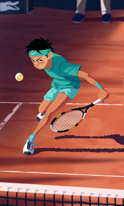 ArtStation - Play Tennis, Bup Koo Tennis Sketch, Tennis Cartoon, Tennis Poses, Tennis Illustration, Tennis Drawing, Tennis Artwork, Sport Painting, Painting Animation, Sports Drawings