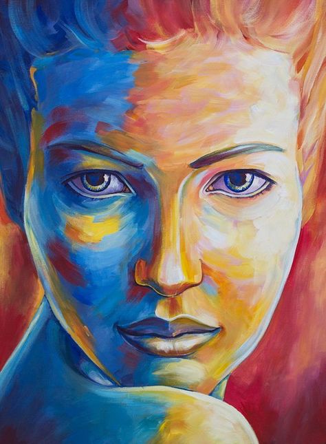 Bookworm Quotes, Split Complementary, Acrylic Portrait Painting, Artistic Painting, Pastel Portraits, Photography Music, Fauvism, Colorful Portrait, Abstract Portrait