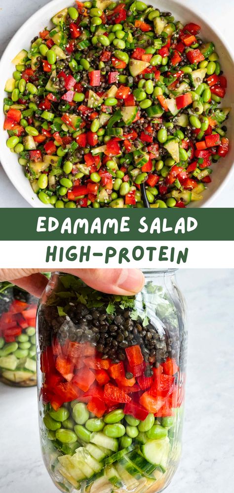 This 15-Minute Best Edamame Salad is an easy no-cook recipe. It's high in plant-based protein, iron, and omega 3s, with a mouthwatering Asian-inspired dressing. Edamame Breakfast Recipe, Omega 3 Snacks, Plant Based Camping Meals, Plant Based Summer Dinner, Healthy Plant Based Recipes Clean Eating, Plant Based Work Lunch, High Iron Vegan Meals, Raw Whole Food Recipes, High Protein Vegetarian Salad