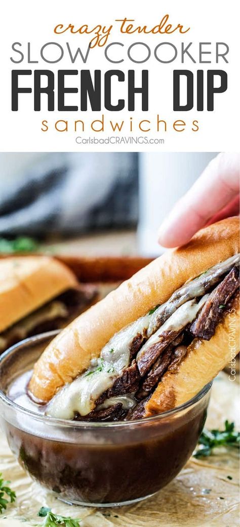 Slow Cooker French Dip Sandwiches, French Dip Recipes, Slow Cooker French Dip, Pepperoni Dip, French Dip Sandwiches, Beef Dip, Dip Sandwiches, Dessert Original, Slow Cooker Recipes Beef